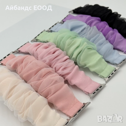 Каишки Scrunchie / Hair Band за Apple Watch ULTRA/SE/11/10/9/8/7/6/5/4, снимка 2 - Каишки за часовници - 49407530