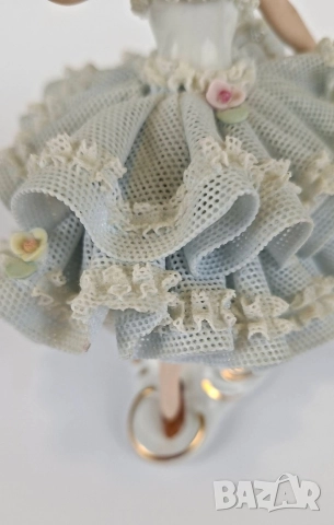 Порцеланова синя балерина - Sandizell, Dresden, снимка 5 - Статуетки - 52615916