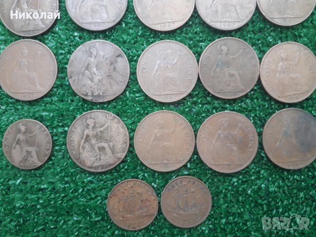 лот от 22 броя медни монети Великобритания, снимка 3 - Нумизматика и бонистика - 45828567