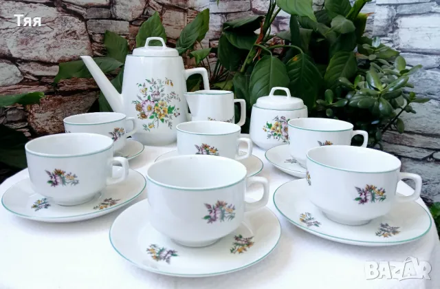 Порцеланов сервиз за чай Китка 