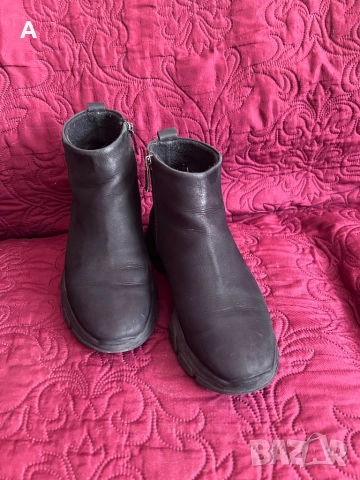 Дамски боти естествен набук, снимка 1