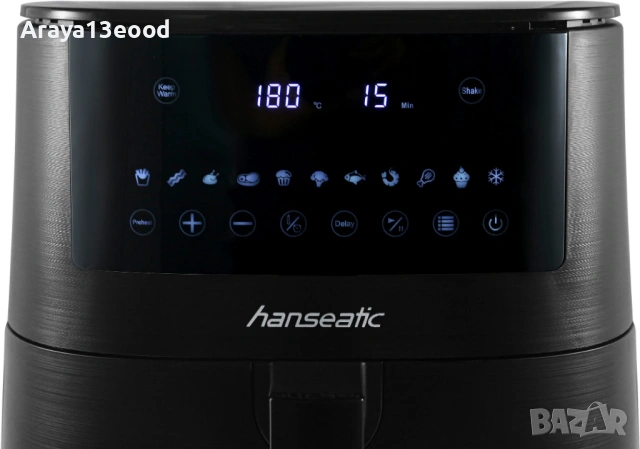 Еър фрайър Hanseatic HAF651650BCU, 1650 W, 6.5 л, LED дисплей, снимка 8 - Фритюрници - 53909496