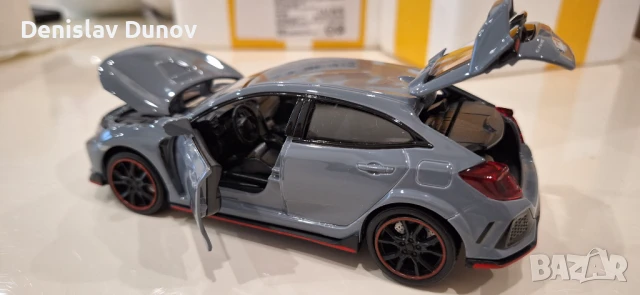 Honda Civic Type R 1:32 с отваряеми врати, капак, светещи фарове и стопове, снимка 11 - Коли, камиони, мотори, писти - 51210650