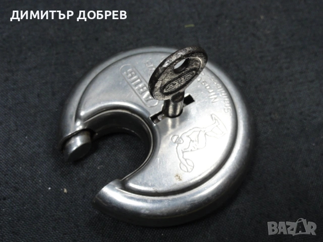 СТАР РЕТРО КАТИНАР С КЛЮЧ ABUS DISCUS GERMANY, снимка 3 - Антикварни и старинни предмети - 53022649