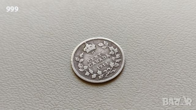 5 цента 1911 Канада - Сребро, снимка 1 - Нумизматика и бонистика - 45208135