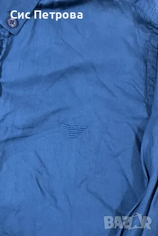 Мъжка синя риза Emporio Armani, снимка 2 - Ризи - 49775144