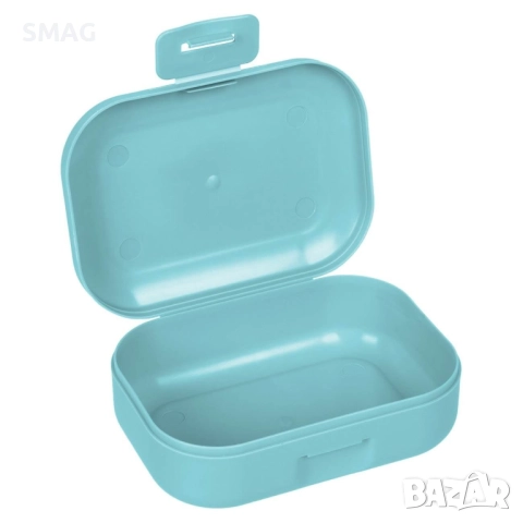 Пластмасова сапунерка за пътуване ментово с клип 11x8 см_1190875, снимка 2 - Други - 52316081