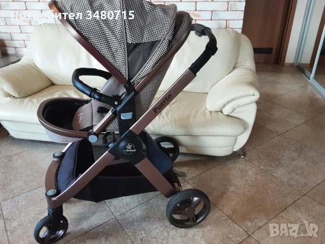 Бебешка/Детска количка Bebe stars puerto 3 в 1 + подарък, снимка 4 - Детски колички - 50485094