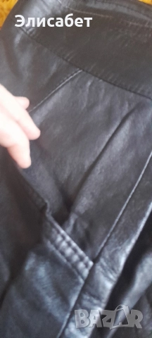 Дамска кожена пола 3/4, естествена кожа, снимка 3 - Поли - 52954201