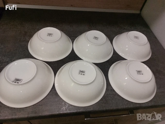 15 лв, за 6 броя купи , порцелан, вместимост 650 мл, с етикет , снимка 2 - Чинии - 51373725
