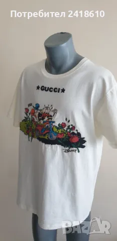 GUCCI x Off White Disney Edition Cotton Made in Italy Womens Size L НОВО! ОРИГИНАЛ! Дамска Тениска!, снимка 2 - Тениски - 47389582