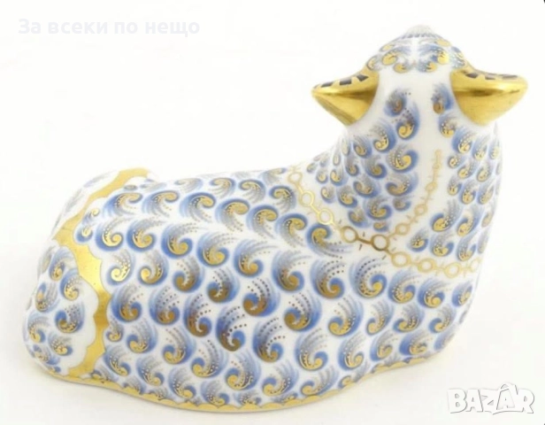 A Royal Crown Derby England  paperweight modelled as a ram/  Circa 1988 Код P1643, снимка 13 - Декорация за дома - 52932793