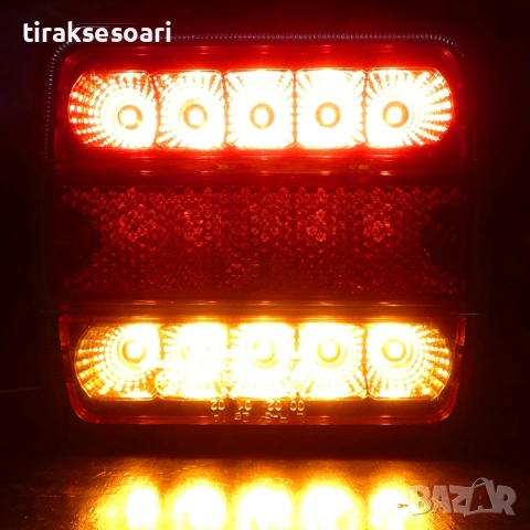 Комплект 2 броя LED стопове 10 см 12V-24V за камион ремарке бус, снимка 3 - Аксесоари и консумативи - 53979198
