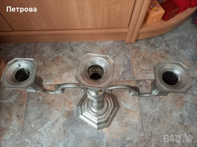 Свещник от метална сплав , снимка 3 - Декорация за дома - 51924088