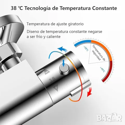 Термостатичен душ с предпазен бутон 38℃, снимка 3 - Други - 47992350