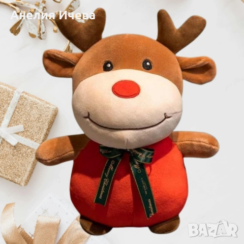 Коледна плюшена играчка 25 см, снимка 2 - Плюшени играчки - 51593808