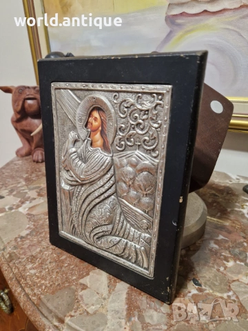 Страхотна антикварна сребърна икона със сертификат , снимка 6 - Антикварни и старинни предмети - 53913695