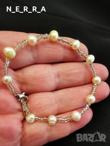 Гривна с естествени перли, снимка 4 - Гривни - 52274423