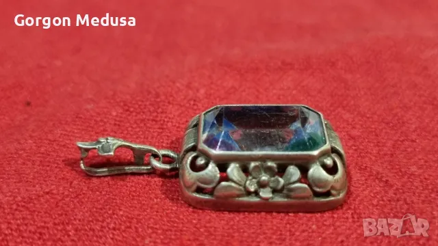 Антична голям арт деко висулка от немско сребро 835 проба, снимка 3 - Колиета, медальони, синджири - 49702103