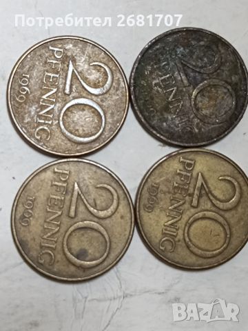 Монети 20 пфениг ГДР , снимка 1 - Нумизматика и бонистика - 45902633