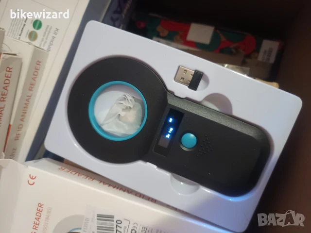 Ръчен 134.2KHz 125kHz RFID четец за чипове на животни НОВ , снимка 3 - Други стоки за животни - 51139633