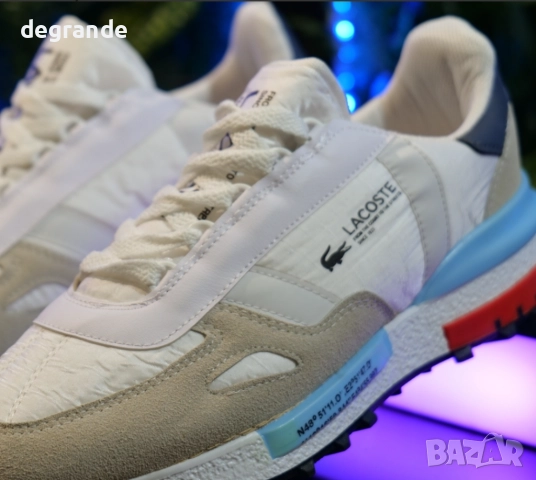 Дамски Маратонки Lacoste elite active Бяло и Синьо, снимка 2 - Маратонки - 51611011
