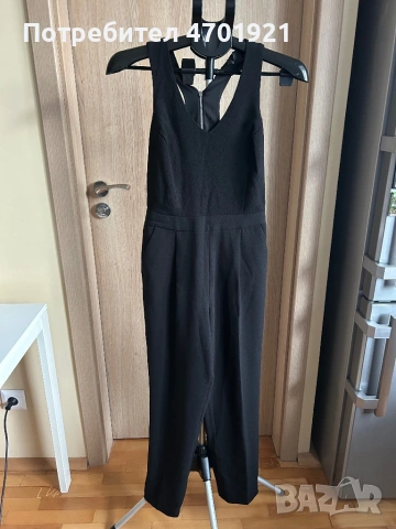 Дамски черен гащеризон, снимка 2 - Гащеризони - 53136589