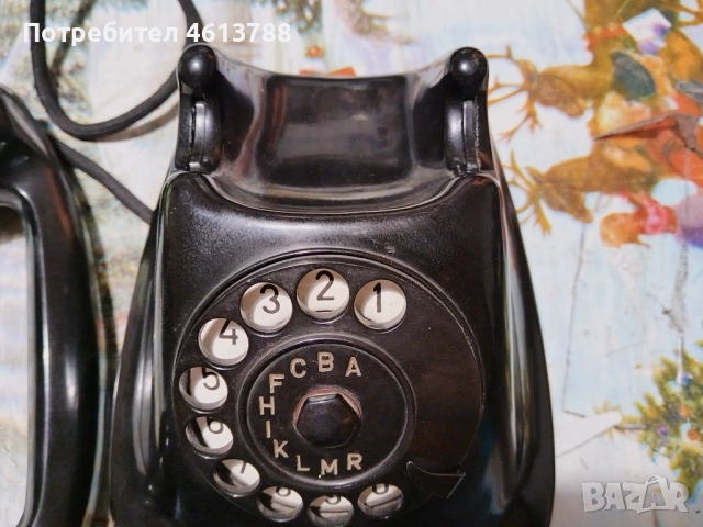 Ретро бакелитен телефон, снимка 6 - Антикварни и старинни предмети - 52529417
