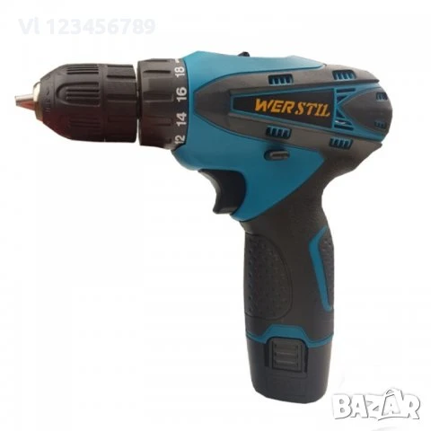 Акумулаторен винтоверт WERSTIL 12V + вложки