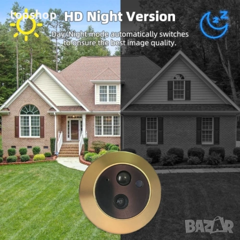 iTenen 3.0MP цифрова шпионка с вградена батерия 5000mAh и 32GB MicroSD, безжична с 4.3" цветен екран, снимка 6 - Комплекти за видеонаблюдение - 52439279