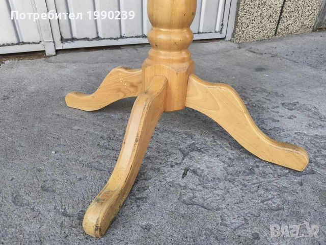 Кухненска маса разтегателна с диаметър 101 см. – масив, снимка 3 - Маси - 51537398