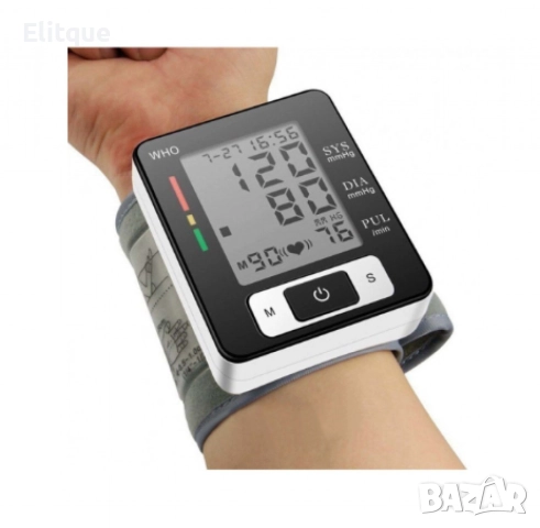 Апарат за кръвно налягане UKC BLPM-29, За китка, LCD дисплей, 3V, Автоматично изключване