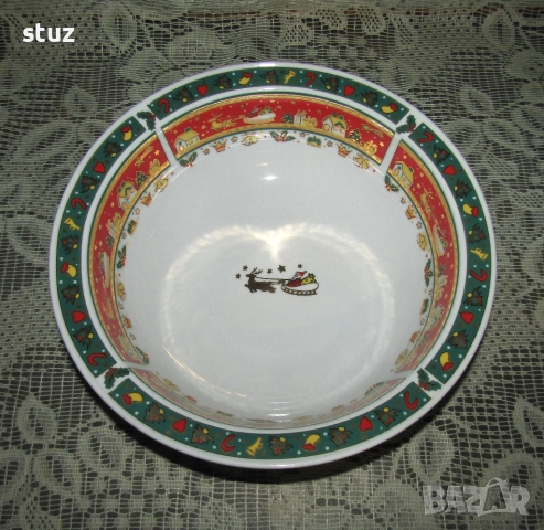 Порцеланова купа с коледни мотиви, нова, снимка 2 - Аксесоари за кухня - 52589406