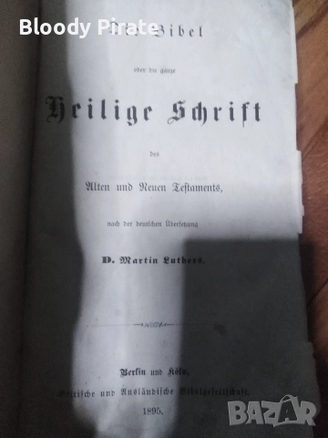 Стара библия по Мартин Лутър 1895