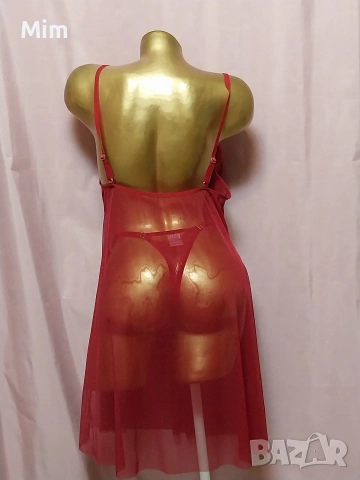 2XL Червена ефирна нощница , снимка 5 - Нощници - 53183777