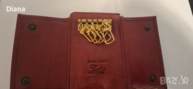 Кожено протмоне за монети и ключове, снимка 4 - Портфейли, портмонета - 53727657