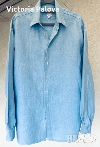 Луксозна риза DEERBERG тежък лен унисекс, снимка 6 - Ризи - 52159100