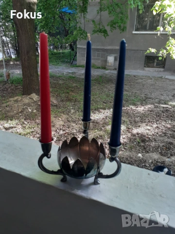 Reed & Barton - Посребрен марков аристократичен свещник, снимка 2 - Антикварни и старинни предмети - 53478443