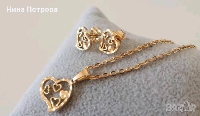 Колие и обеци от медицинска стомана , снимка 2 - Колиета, медальони, синджири - 52853870