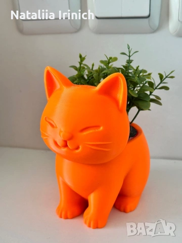 Подставка/ваза за декоративни цветя – Котка