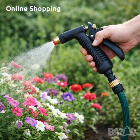 Регулируем пистолет за поливане с градински маркуч, снимка 6 - Напояване - 53375505