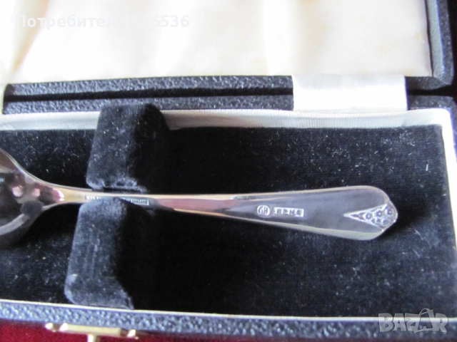 Посребрена лъжичка в оригинална кутия, снимка 5 - Прибори за хранене, готвене и сервиране - 53467227