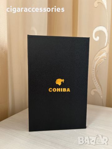 Кожена кутия за пури COHIBA с дигитален хигрометър, снимка 5 - Табакери - 46682538