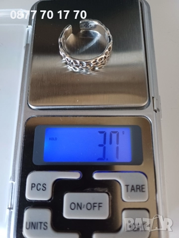Сребърен пръстен-халка 925 чистота на пробата, снимка 6 - Пръстени - 52179122