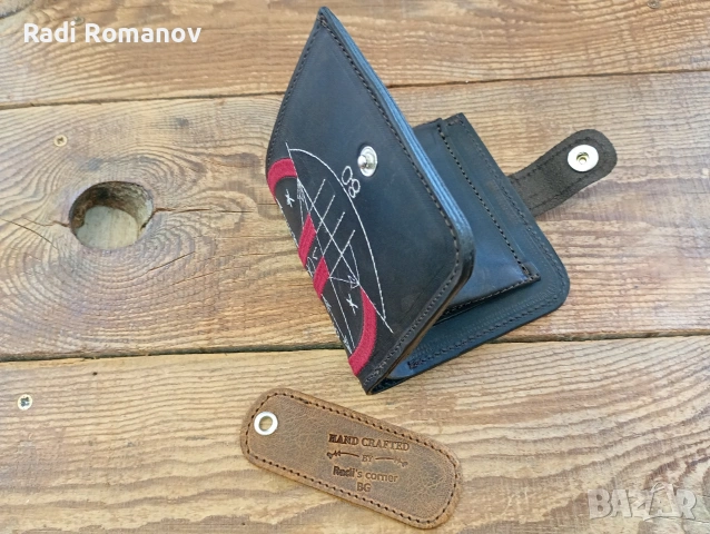 Ръчно изработен мъжки кожен портфейл , снимка 6 - Портфейли, портмонета - 53837677