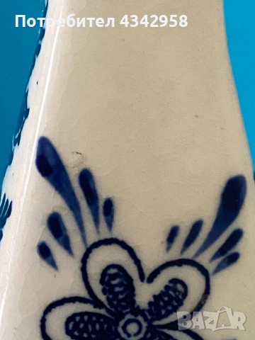 Delft.Vintage. Holland.Ваза., снимка 6 - Антикварни и старинни предмети - 52534575