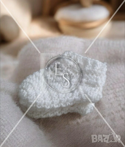 🍼 Бебешки чорапи плетени ръчна изработка, снимка 3 - Бебешки чорапи - 53662840