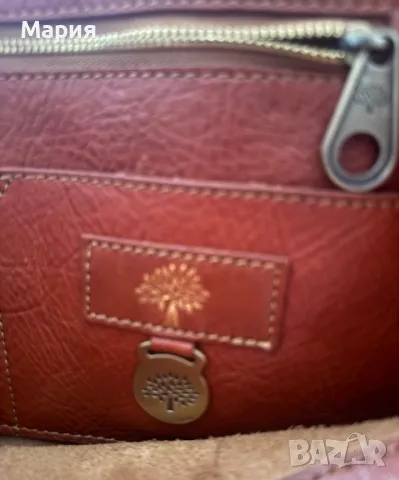 Дизайнерска голяма чанта Mulberry от естествена кожа. Като нова, снимка 3 - Чанти - 49726894