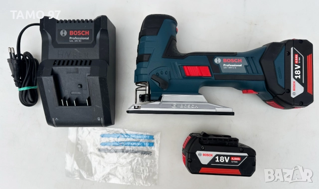 BOSCH GST 18V-Li S - Aкумулаторен прободен трион 2x18V 4.0Ah неразличим от нов!, снимка 3 - Триони и циркуляри - 52888242