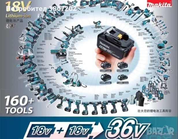 Батерия Makita 18V 6Ah/9Ah , снимка 4 - Винтоверти - 46675970